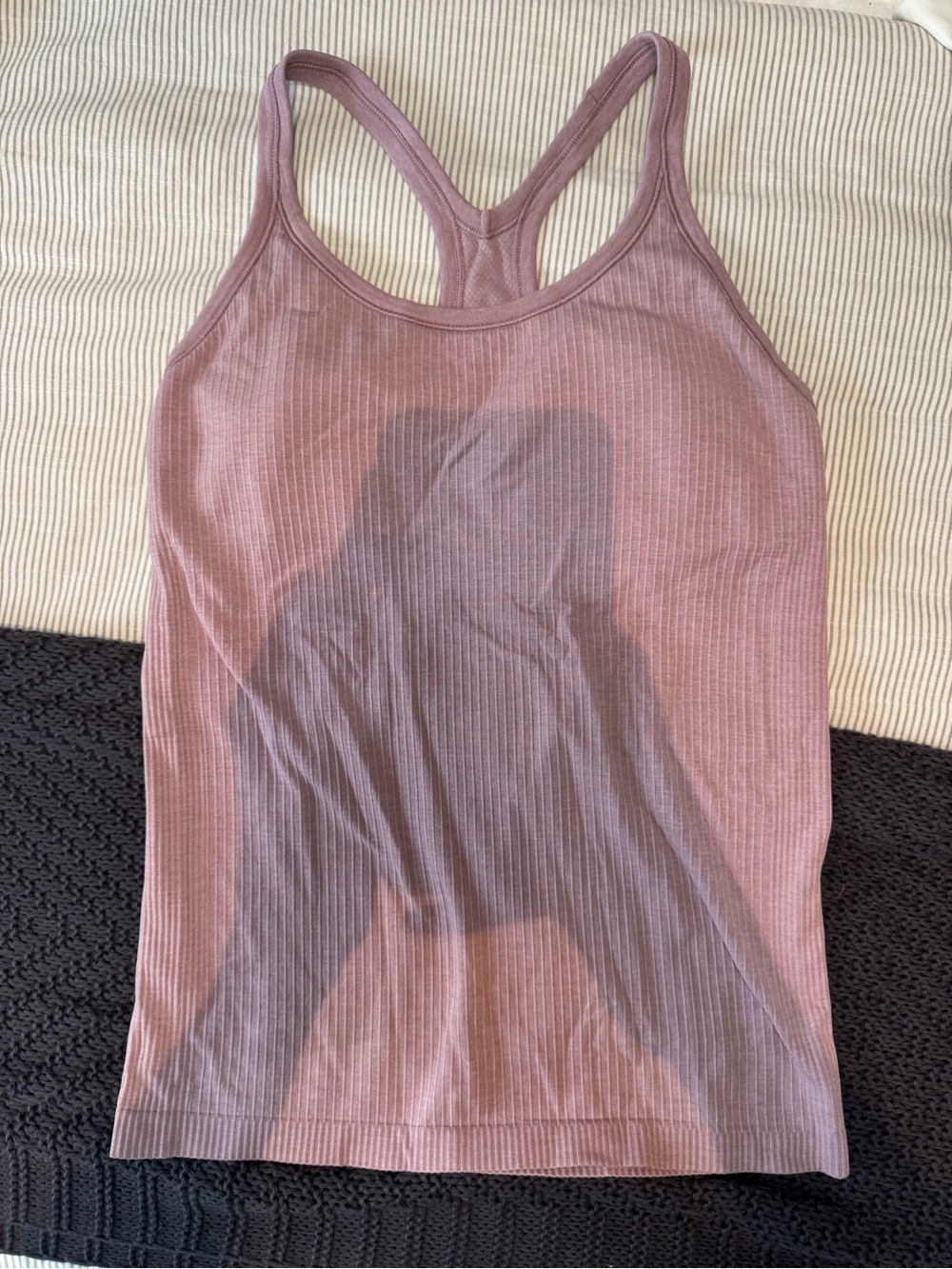 Lululemon Ribbed Mauve Racerback Tank Top - Women